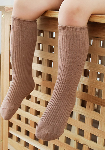 (3PCS) Kids Unisex Brown Knitting Socks