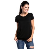 Summer Black Round Neck Short Sleeve Maternity Wear Fashion Nursing T-Shirt