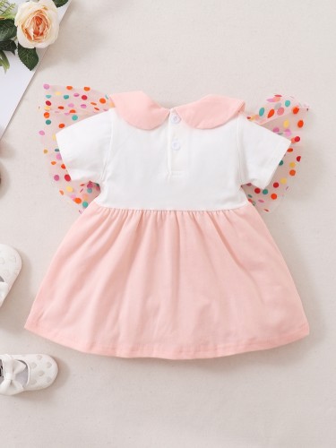 Baby Girl Summer Print Polka Dot Short Sleeve Dress