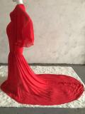 Spring/Autumn Red Wide Sleeve Photography Maternity Gown