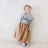 Summer Girls Wrinkled Mid-Length Lantern Skirt