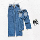 Summer Girls Casual Patch Pocket Denim Jeans