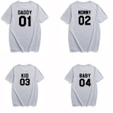 Plus Size Family Parent-Child Short Sleeve Cotton T-Shirt