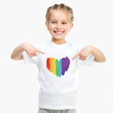 Summer Mother-Daughter Rainbow Love Short-Sleeved Cotton T-Shirt