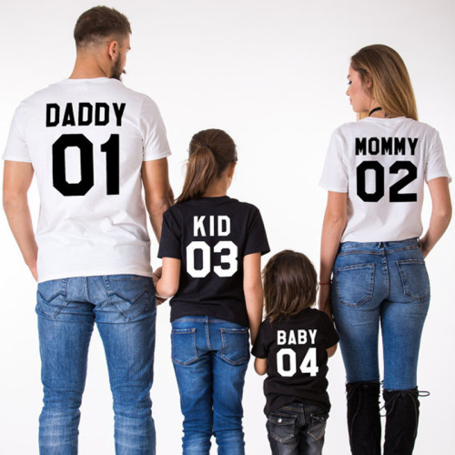 Plus Size Family Parent-Child Short Sleeve Cotton T-Shirt