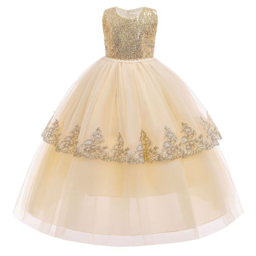 Girls dress princess dress mesh lace tutu dress long dress piano performance dress