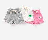 Summer children's sports shorts Boys and girls trendy cool lace-up cotton casual thin solid color Shorts