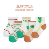 Children's socks summer boys and girls socks cute cartoon combed cotton socks breathable thin mesh socks