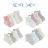 Children's socks summer breathable baby socks mesh combed cotton boys and girls boneless baby socks