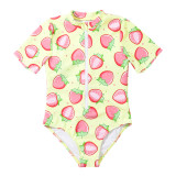 Children's swimsuit women's printed cute one-piece sunscreen surfing suit
