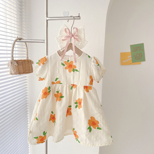 Girls Summer Flower Dress 0-6 Years Old Korean Children's Clothing Baby Girls Trendy Dress Children's Princess Dress