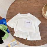 Boys short-sleeved sports suit 0-6 years old summer boy baby Trendy Letter T-shirt shorts two-piece thin set