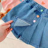 Girls' pleated shorts pants 0-6 years old Korean children's clothing summer baby girl Denim shorts children's thin pants