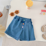 Girls' pleated shorts pants 0-6 years old Korean children's clothing summer baby girl Denim shorts children's thin pants