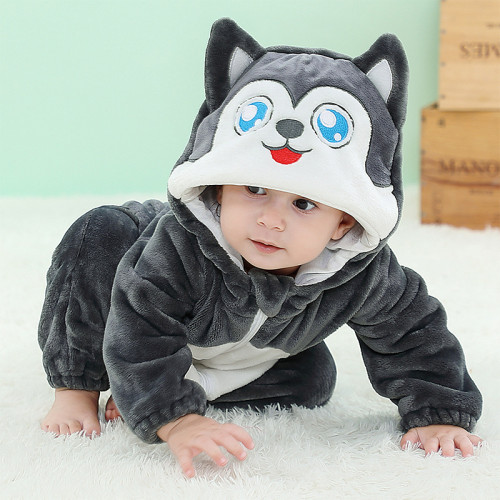 Baby One Piece Flannel Newborn Clothes Baby Animal Pajamas Outing Clothes