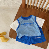 Boys Mesh Sports Suit 0-6 Years Old Summer Baby Boy Letter Short Sleeve T-Shirt Shorts Two Piece Set