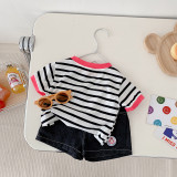 Boys cartoon summer clothes series 0-5 years old boy baby fried street short-sleeved t-shirt shorts baby clothes