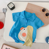 Baby Cartoon Jumpsuit 0-2 Years Old Summer Baby Boy And Girl Cartoon Romper Trendy Triangle Jumpsuit