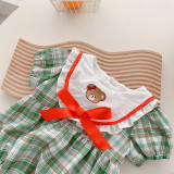 Baby Onesie 0-2 Years Old Summer Baby Embroidered Bear Short Sleeve Romper Trendy Princess Romper