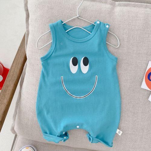Baby big eyes romper 0-3 years old summer baby sleeveless vest jumpsuit newborn outing clothes
