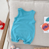 Baby big eyes romper 0-3 years old summer baby sleeveless vest jumpsuit newborn outing clothes