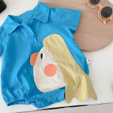 Baby Cartoon Jumpsuit 0-2 Years Old Summer Baby Boy And Girl Cartoon Romper Trendy Triangle Jumpsuit