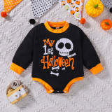 Baby Halloween Festival Patchwork Long Sleeve Romper Children'S Clothing