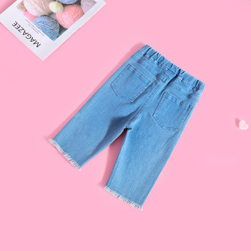 Girl summer cropped jeans