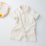 Baby Onesie Summer Short Sleeve Thin Handsome Baby Boy Romper Newborn Clothes Jumpsuit