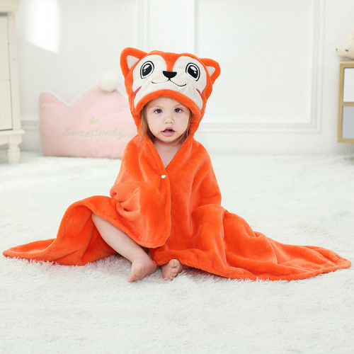 Children'S Solid Color Animal Blanket Baby Brocade Hooded Towel Baby Home Air Conditioner Quilt