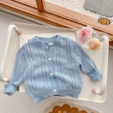 Children's Knitting Sweater 0-6 Years Old Autumn Baby Boy And Girl Trendy Solid Color Jacket Kids Trendy Cardigan