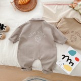 Baby Cargo One Piece 0-2 Years Old Autumn Boy Baby Cartoon Long Sleeve Jumpsuit Newborn Outing Clothes