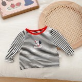 Kids Cartoon Basic Shirt 0-3 Years Old Fall Baby Boy And Girl Trendy Letter Top Kids Contrast T-Shirt