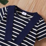 Baby Boy Stripes Short Sleeve T-Shirt Ans Shorts Two Piece Set