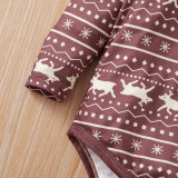 Baby Boy Christmas Elk Print Two Piece Pants Set