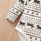 Baby Boy Christmas Elk Print Two Piece Pants Set
