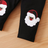 Baby Girl Christmas Santa Claus Print Shirt and Pants Two Piece Set