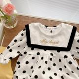 Baby Polka Dot Jumpsuit 0-2 Years Old Autumn Baby Girl Long-Sleeved Romper Newborn Outing Clothes