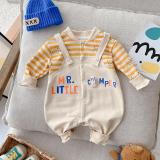 Baby Boy And Girl Fall Long Sleeve Striped Romper
