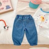 Boy And Girl Outdoor Wear Solid Denim Pant