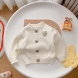 Girls Sweater 0-6 Years Old Autumn Boy Baby Bear Knitting Shirt Children'S Solid Color Cardigan Jacket