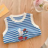 Baby Girl Striped Sweater Children'S Knitting Vest 0-6 Years Old Autumn Clothes Girls Bunny Vest Children'S Top