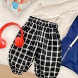Kids Check Cargo Pants 1-7 Years Fall Baby Boy And Girl Casual Pants Kids Trendy Pants