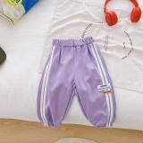 Children'S Ribbon Sweatpants 1-7 Years Fall Baby Boy And Girl Labeled Leggings Kids Fashion Pants