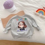 Girls Cartoon Hoodies 1-7 Years Old Autumn Baby Girl Printed Long Sleeve T-Shirt Little Girls Casual Basic Shirt