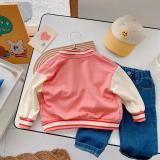 Girls Baseball Uniforms Autumn 1-7 Years Old Baby Girls Color-blocking Jacket Children's Autumn Clothes