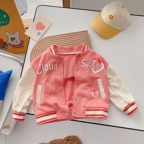 Girls Baseball Uniforms Autumn 1-7 Years Old Baby Girls Color-blocking Jacket Children's Autumn Clothes