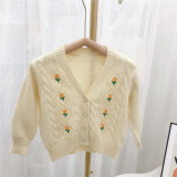 Girl Fall Trendy Embroidered Long Sleeve Sweater