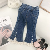 Girl Denim lace Bell Bottom Pants