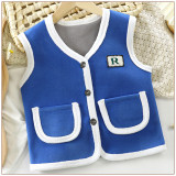 Children's Korean vest spring and autumn boys' tops and girls' cardigans plus velvet vest